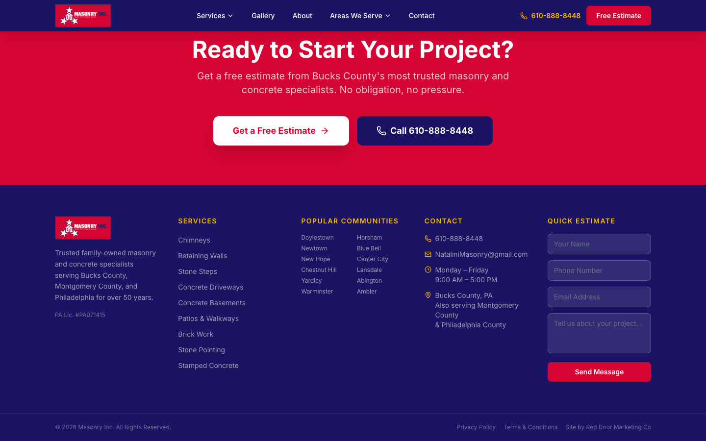 New website footer