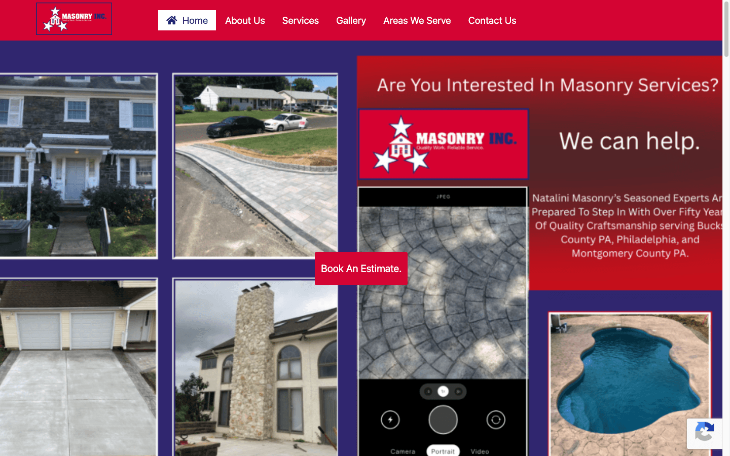 Natalini Masonry old homepage on WordPress